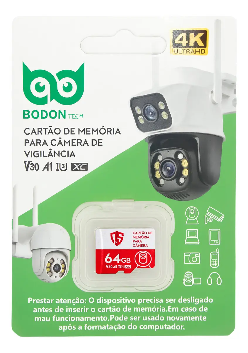 Cartão de memória 64 GB para câmera de segurança